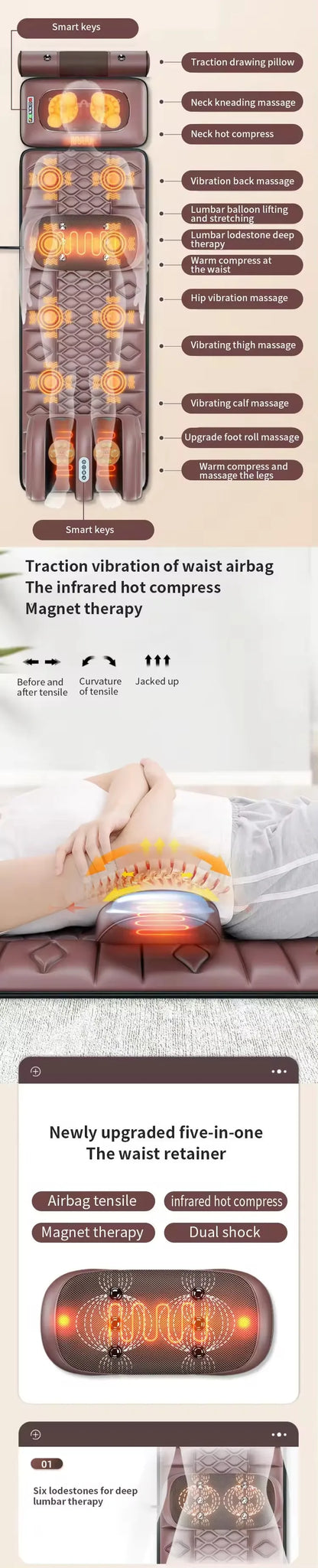 Electric Heated Massage Mattress